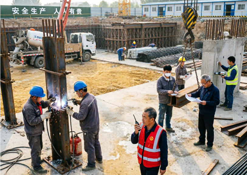 火炬开发区街道内支撑体系施工