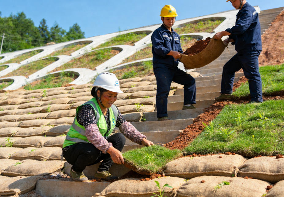 火炬开发区街道植生袋护坡